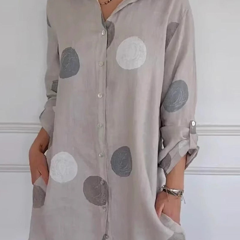Pia™ | Robe Chemise Imprimée Élégante