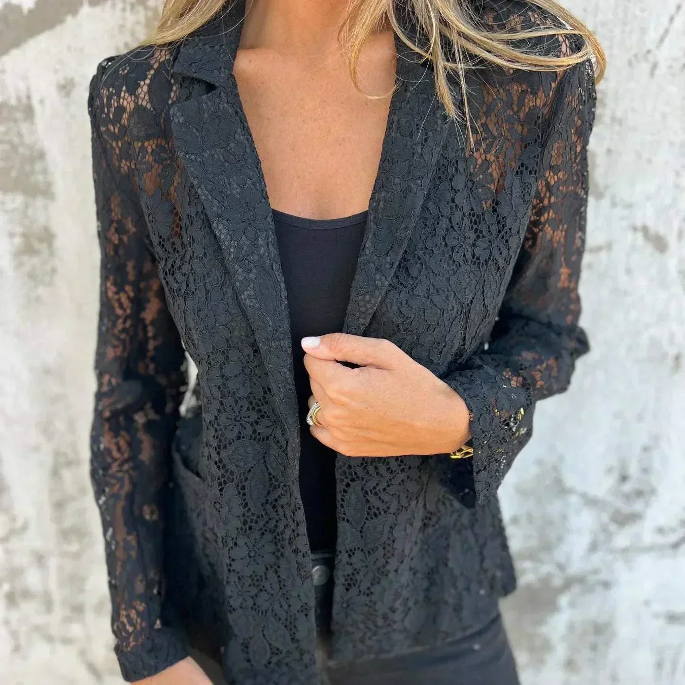 Naomi™ | Blazer Élégant en Dentelle et Maille