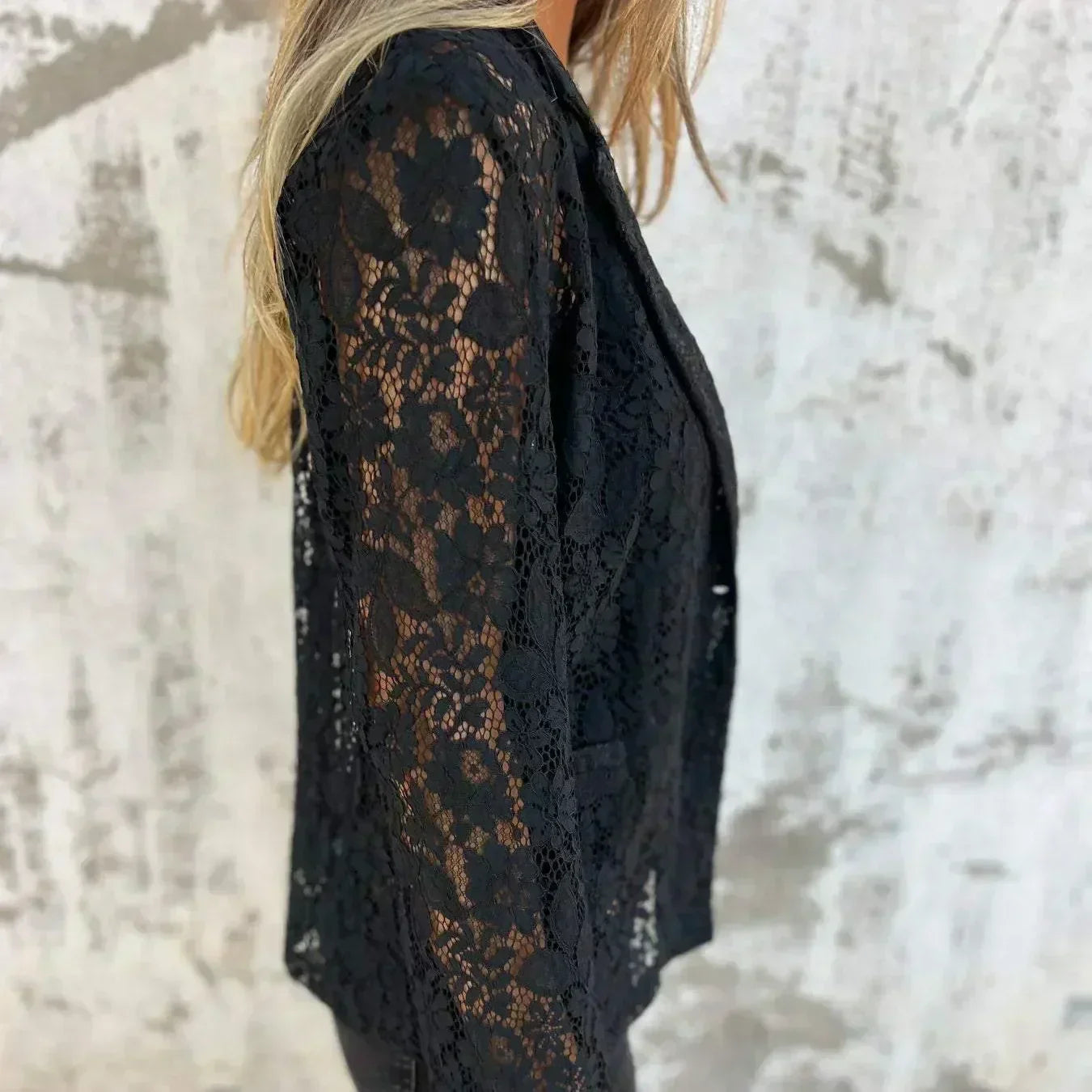 Naomi™ | Blazer Élégant en Dentelle et Maille