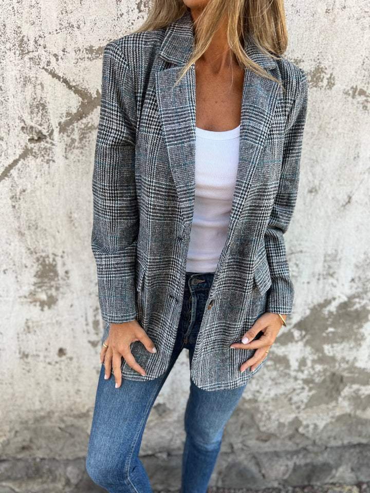 Leona™ | Blazer à Carreaux Décontracté et Élégant