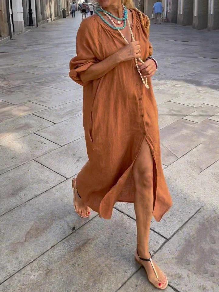 Bali™ | Robe Élégante en Coton et lin